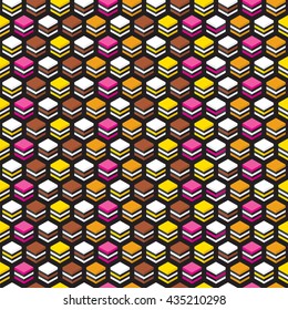 Seamless Liquorice Allsorts 3d Cube pattern