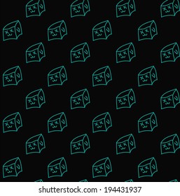 Seamless little cute cartoon box pattern. vector illustration