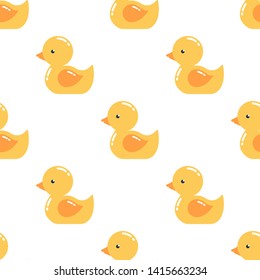 Seamless little duck pattern background,Vector and Illustration. 
