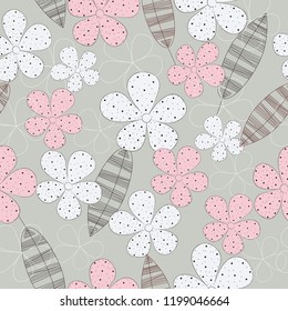 Seamless little flowers pattern background vector illustration for design