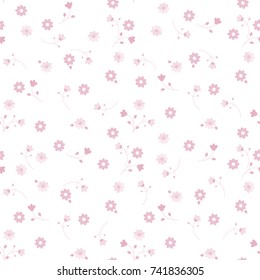 Seamless little flowers pattern. Delicate floral background for cute design textiles, wrapping, paper, wallpaper. Baby print.