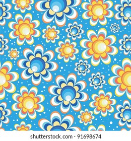 Seamless little star flower, repeat print vector graphics