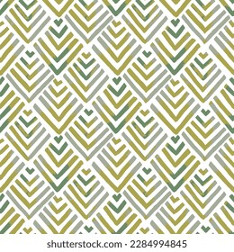 Seamless living coral gradient geometric squares pattern. Art deco vector illustration.Abstract stripped geometric green background. Vector illustration