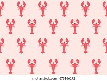 seamless lobster background template vector/illustration