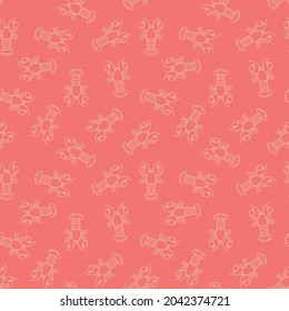 seamless lobster pattern- vector illustration