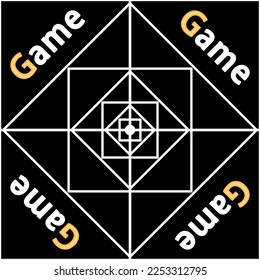 Seamless logo with white lines on a black background
