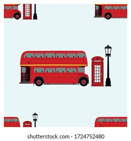 Seamless London England travel collection. Welcome to the UK United Kingdom elements. Travel to London set