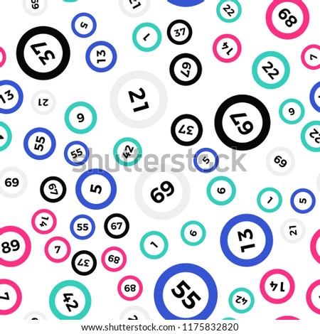 Seamless lotto pattern isolated on white background.Bingo