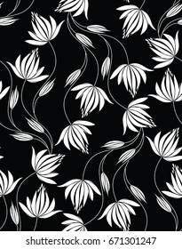 Seamless lotus floral pattern