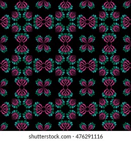 Seamless Lotus flower pattern. Buddhist traditional ornament. Abstract colorful Background. Vector illustration.