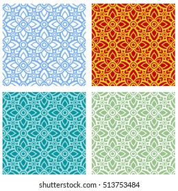 Seamless lotus flower pattern in modern Thai style