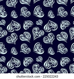 Seamless love background, blue light and dark colors