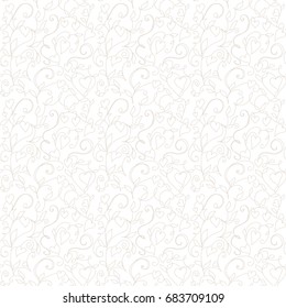 Seamless love background, floral pattern with hearts. Great for wedding invitations, valentine day cards, banners, wrapping paper. Illustrator swatch available in the Swatches panel.