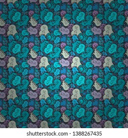 Seamless Love doodle romantic background vector with hearts. Drawing in sketch style on blue and black colors. Wedding and invatation card concept. Wrapping paper. Valentine':s day. Vector.