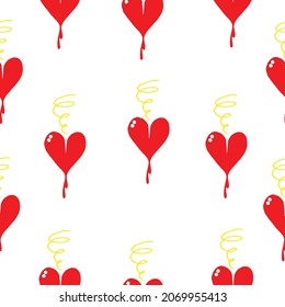 Seamless Love: Express love seamlessly with this red heart illustration forming a romantic background. A delightful addition to wedding invitations, greeting cards, or any love-inspired creation