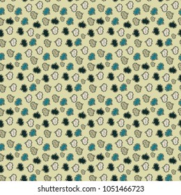 Seamless Love fabric pattern for background. Neutral, blue and beige Vector illustration.