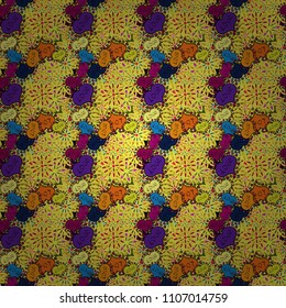 Seamless Love fabric pattern for background. Yellow, black and orange Vector illustration.