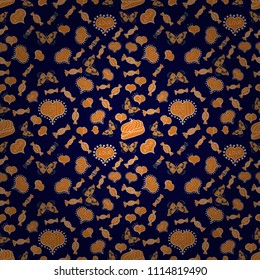 Seamless Love fabric pattern for background. Black, orange and white Vector illustration.