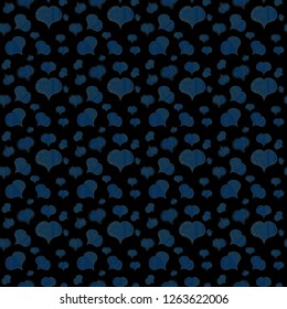 Seamless Love fabric pattern for background. Black, blue and green Vector illustration.
