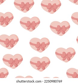 Seamless love heart design vector background. Seamless pattern on Valentine's day. The seamless texture with cuteheart. Endless romantic print. 