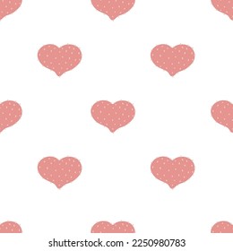 Nahtlose Liebe Herz Design, Vektorhintergrund. Nahtlose Muster am Valentinstag. Die nahtlose Textur mit Schnittmuster. Unendlicher romantischer Ausdruck. 
