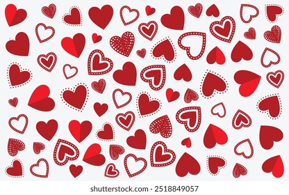 Seamless Love Heart Shape Pattern vector illustration