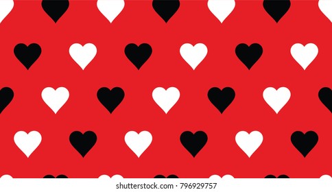 Seamless Love heart vector black white