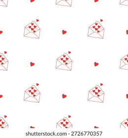 Letra de amor sem emenda padrão com corações.
