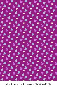 Seamless love pattern background with hearts. Vector repeating texture