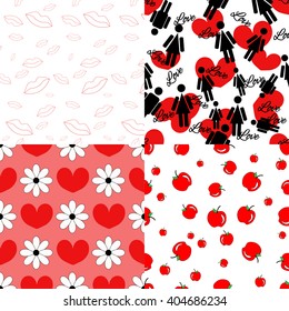 Seamless love pattern collection. Can be used for card, booklet, invitation