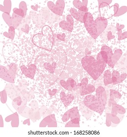 Seamless love pattern with cute doodle hearts - perfect for valentine day backgrounds