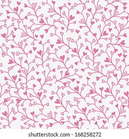 Seamless love pattern with cute doodle hearts - perfect for valentine day backgrounds