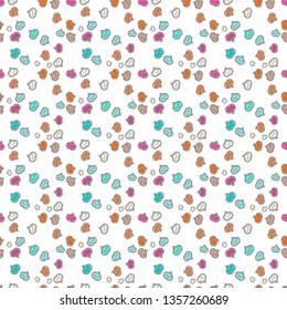 Seamless love pattern with cute lettering calligraphy text and hearts, envelopes. Art for web, textile, fabric. Vector. Graphic on white, black, blue colors. Hand drawn illustration in cartoon style.