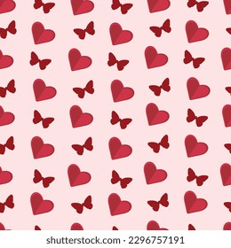 Seamless love pattern on a pink background.