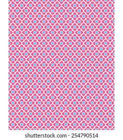 Seamless love pattern. Pink hearts and blue squares