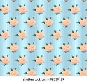 Seamless love romantic pattern with flowers and lines, vector illustration