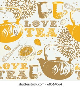 seamless love tea background