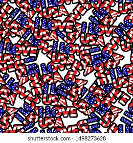 Seamless i love usa pattern in vector