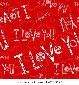 Seamless i love you pattern