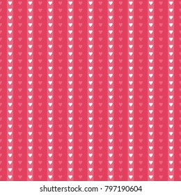 Seamless lovely pattern with small hearts. Vector abstract holiday striped background. Valentine's Day. Gift wrap, print, cloth, cute background for a card.