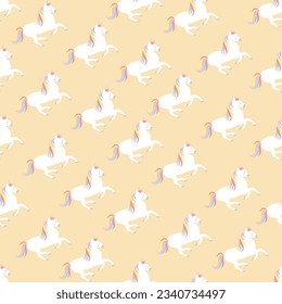 Seamless  lovely unicorn cartoon. Perfect for Nursery kids, greeting card, baby shower girl and boy.