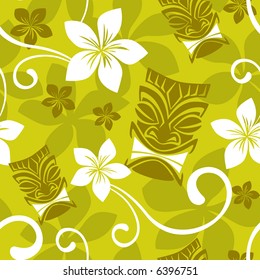 Seamless Luau Tiki Pattern