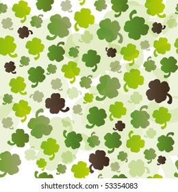 seamless lucky four leaf pepperwort pattern in vector