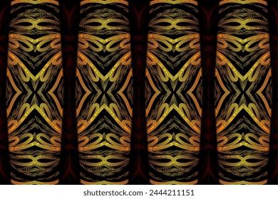 Seamless luxurious batik ethnic dayak traditional Java indonesia with beautiful flowers line art gradient design