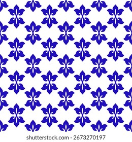 Patrón de damasco azul lujoso sin costuras