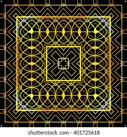Seamless luxurious gold vintage texture Gatsby style. Vector background for your creativity