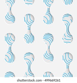 Seamless Luxury Damask Pattern. White and Blue Minimalistic Ornament. Geometric Decorative Wallpaper. Abstract Fashion Background. Print Graphic Design.