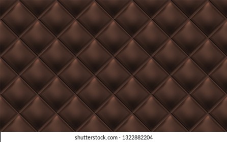 Seamless luxury dark chocolate brown  pattern and background. Genuine Leather. Vector illustration