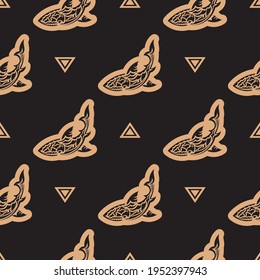 Seamless luxury dark pattern with sharks. Good for garments, textiles, backgrounds and prints. Vector illustration.