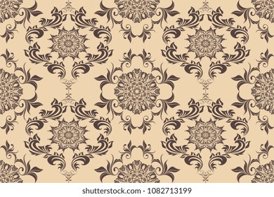 Seamless luxury decorative ornament on background. Luxurious floral ornament on background. Seamless wallpaper pattern. Trendy wallpaper pattern